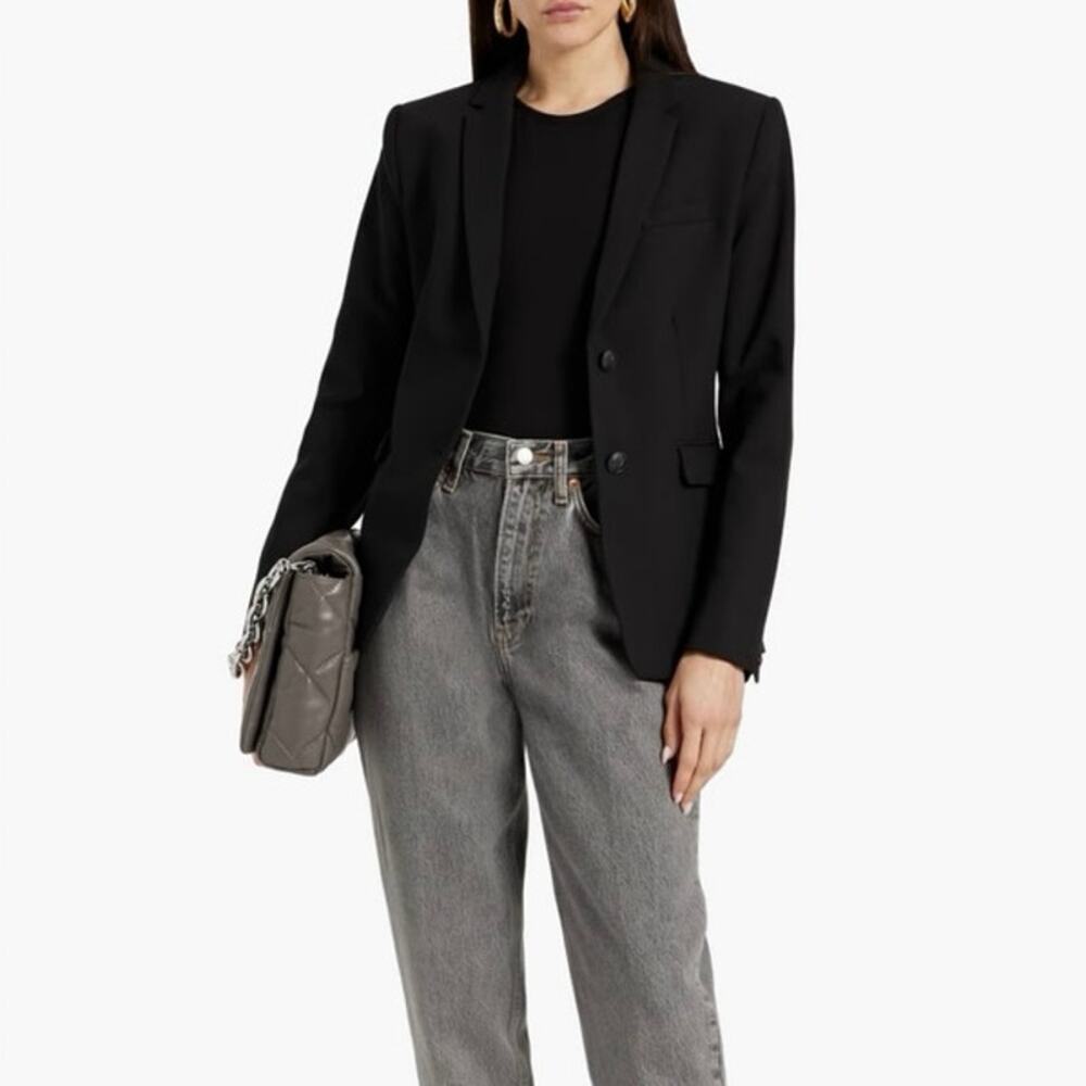 Nwot Women’s Rag & Bone Razor Crepe Blazer In Bla… - image 1